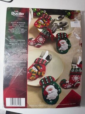 Bucilla Felt Holiday Silverware Holders - Santa & Snowman Set